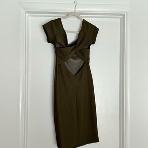 Elegant Olive Green Dress